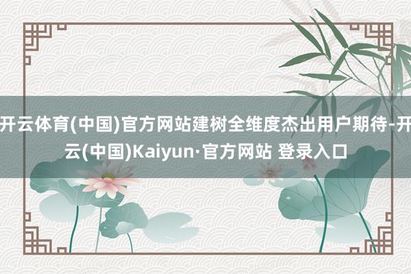 开云体育(中国)官方网站建树全维度杰出用户期待-开云(中国)Kaiyun·官方网站 登录入口