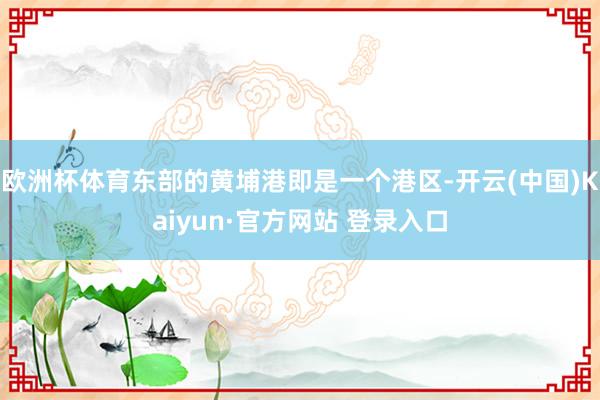 欧洲杯体育东部的黄埔港即是一个港区-开云(中国)Kaiyun·官方网站 登录入口