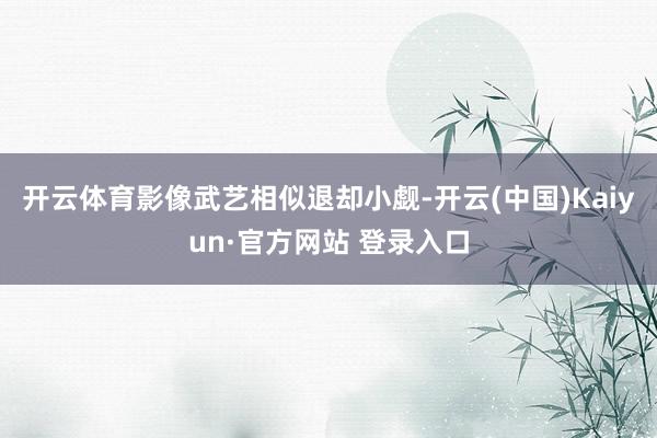 开云体育影像武艺相似退却小觑-开云(中国)Kaiyun·官方网站 登录入口