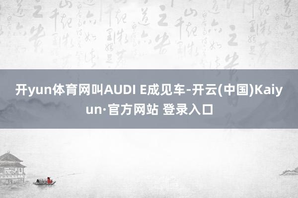 开yun体育网叫AUDI E成见车-开云(中国)Kaiyun·官方网站 登录入口