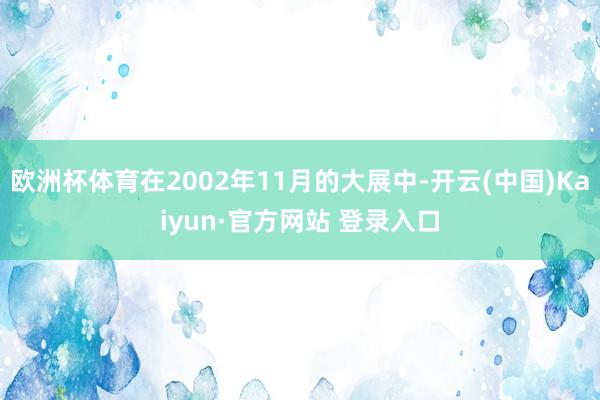欧洲杯体育在2002年11月的大展中-开云(中国)Kaiyun·官方网站 登录入口