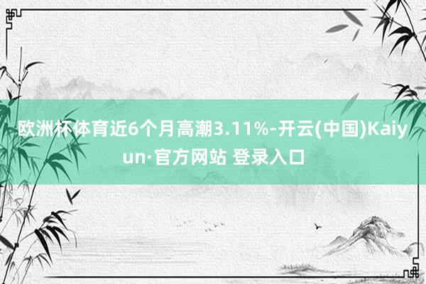 欧洲杯体育近6个月高潮3.11%-开云(中国)Kaiyun·官方网站 登录入口