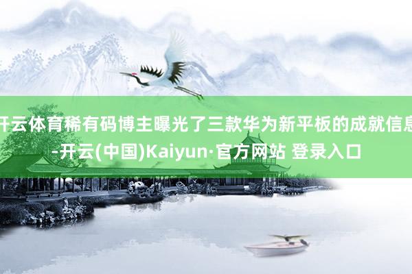 开云体育稀有码博主曝光了三款华为新平板的成就信息-开云(中国)Kaiyun·官方网站 登录入口