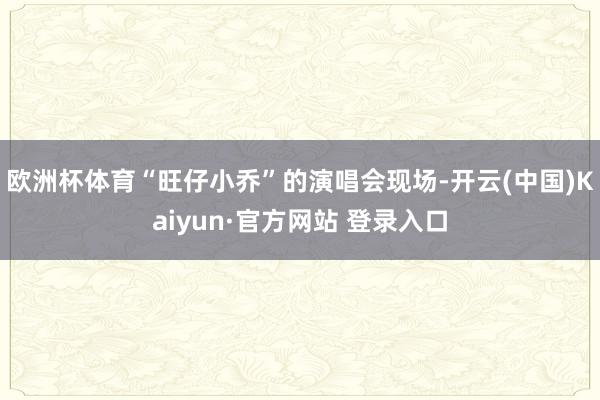 欧洲杯体育“旺仔小乔”的演唱会现场-开云(中国)Kaiyun·官方网站 登录入口
