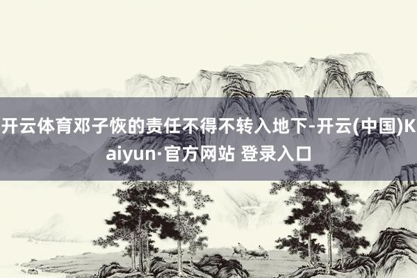 开云体育邓子恢的责任不得不转入地下-开云(中国)Kaiyun·官方网站 登录入口