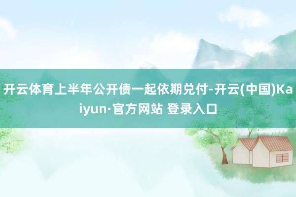 开云体育上半年公开债一起依期兑付-开云(中国)Kaiyun·官方网站 登录入口
