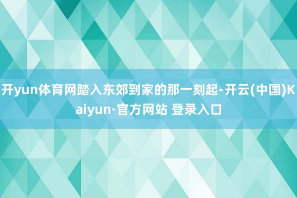 开yun体育网踏入东郊到家的那一刻起-开云(中国)Kaiyun·官方网站 登录入口