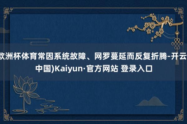 欧洲杯体育常因系统故障、网罗蔓延而反复折腾-开云(中国)Kaiyun·官方网站 登录入口