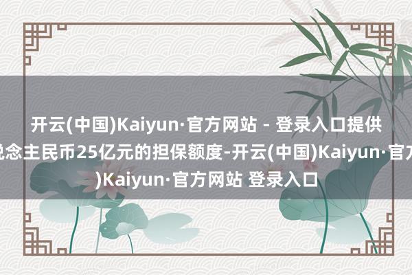 开云(中国)Kaiyun·官方网站 - 登录入口提供总和不跳跃东说念主民币25亿元的担保额度-开云(中国)Kaiyun·官方网站 登录入口