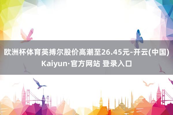欧洲杯体育英搏尔股价高潮至26.45元-开云(中国)Kaiyun·官方网站 登录入口
