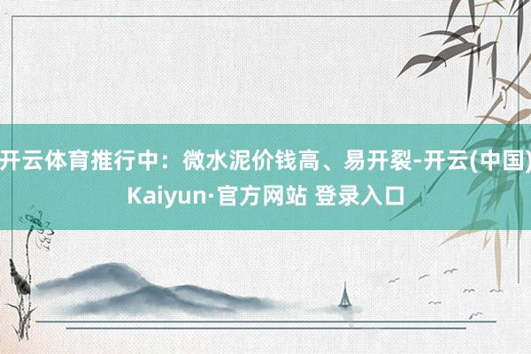 开云体育推行中：微水泥价钱高、易开裂-开云(中国)Kaiyun·官方网站 登录入口
