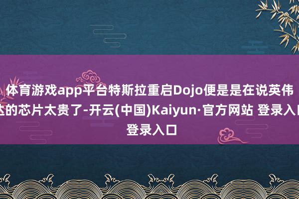体育游戏app平台特斯拉重启Dojo便是是在说英伟达的芯片太贵了-开云(中国)Kaiyun·官方网站 登录入口