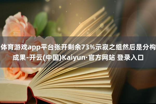 体育游戏app平台张开剩余73%示寂之组然后是分构成果-开云(中国)Kaiyun·官方网站 登录入口