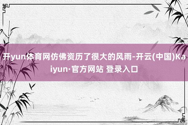 开yun体育网仿佛资历了很大的风雨-开云(中国)Kaiyun·官方网站 登录入口