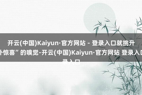开云(中国)Kaiyun·官方网站 - 登录入口就挑升外惊喜”的嗅觉-开云(中国)Kaiyun·官方网站 登录入口