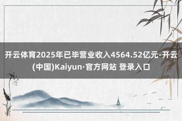 开云体育2025年已毕营业收入4564.52亿元-开云(中国)Kaiyun·官方网站 登录入口