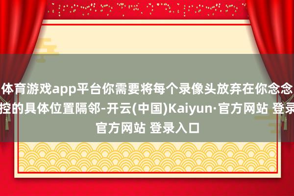 体育游戏app平台你需要将每个录像头放弃在你念念要监控的具体位置隔邻-开云(中国)Kaiyun·官方网站 登录入口