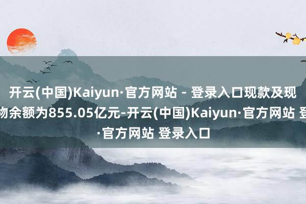 开云(中国)Kaiyun·官方网站 - 登录入口现款及现款等价物余额为855.05亿元-开云(中国)Kaiyun·官方网站 登录入口