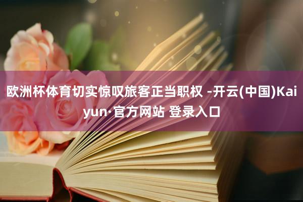 欧洲杯体育切实惊叹旅客正当职权 -开云(中国)Kaiyun·官方网站 登录入口