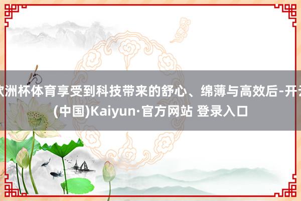 欧洲杯体育享受到科技带来的舒心、绵薄与高效后-开云(中国)Kaiyun·官方网站 登录入口