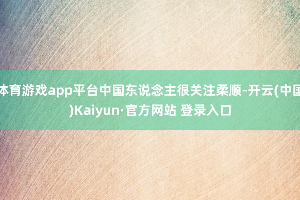 体育游戏app平台中国东说念主很关注柔顺-开云(中国)Kaiyun·官方网站 登录入口