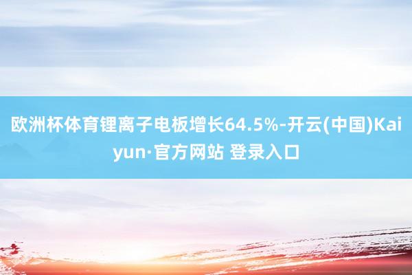 欧洲杯体育锂离子电板增长64.5%-开云(中国)Kaiyun·官方网站 登录入口