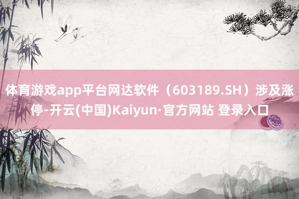 体育游戏app平台网达软件（603189.SH）涉及涨停-开云(中国)Kaiyun·官方网站 登录入口