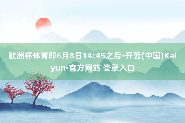 欧洲杯体育即6月8日14:45之后-开云(中国)Kaiyun·官方网站 登录入口