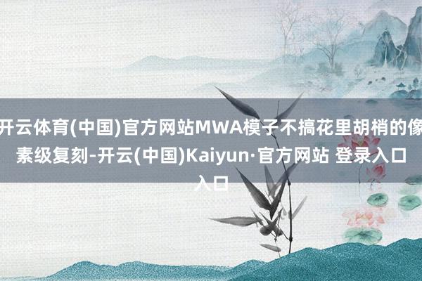 开云体育(中国)官方网站MWA模子不搞花里胡梢的像素级复刻-开云(中国)Kaiyun·官方网站 登录入口