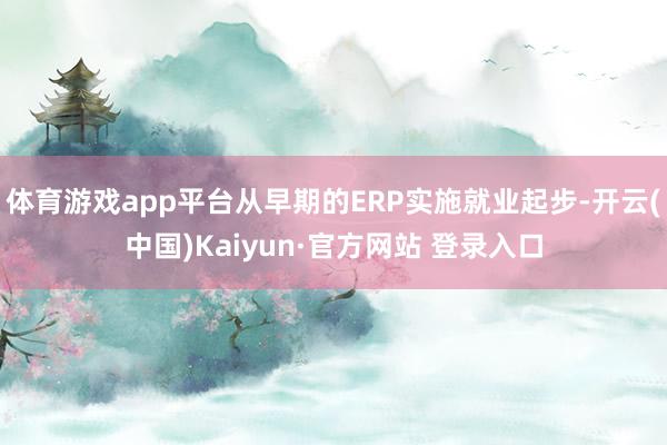 体育游戏app平台从早期的ERP实施就业起步-开云(中国)Kaiyun·官方网站 登录入口