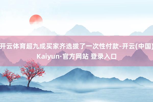 开云体育超九成买家齐选拔了一次性付款-开云(中国)Kaiyun·官方网站 登录入口