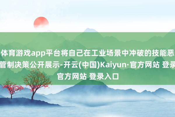 体育游戏app平台将自己在工业场景中冲破的技能恶果与管制决策公开展示-开云(中国)Kaiyun·官方网站 登录入口