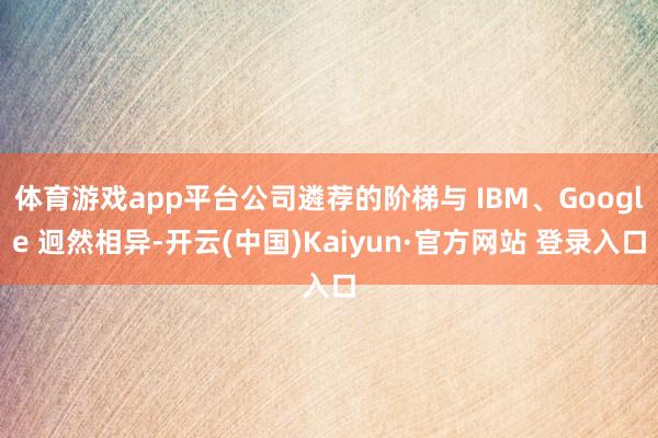 体育游戏app平台公司遴荐的阶梯与 IBM、Google 迥然相异-开云(中国)Kaiyun·官方网站 登录入口